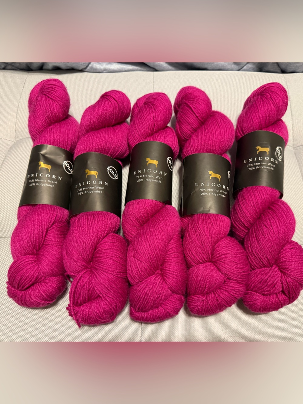 Unicorn Fiber Arts Fingering Yarn - Vivid Magenta